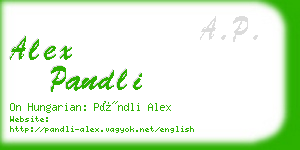 alex pandli business card